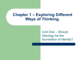 Chapter 1 – Exploring Different Ways of Thinking.