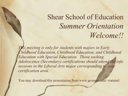 Shear School of Education