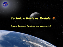 Technical Reviews - Space Systems Engineering