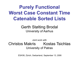 Purely Functional Worst Case Constant Time Catenable