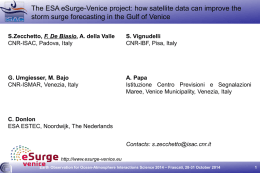 The ESA eSurge-Venice project: how satellite data can
