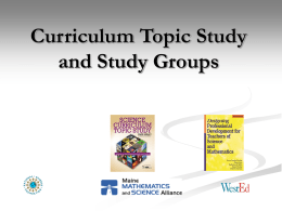 Curriculum Topic Study – An SRB Tool for Leaders