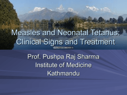 Measles and Neonatal Tetanus