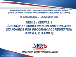 THE QUALITY AGENDA - Malaysian Qualifications Agency