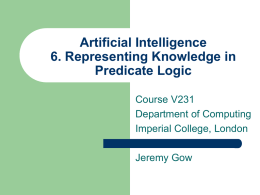 Artificial Intelligence 4. Knowledge Representation
