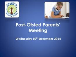 Post-Ofsted Parents&rsquo; Meeting - BPS