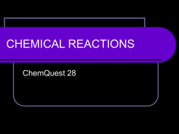 CHEMICAL REACTIONS - New Castle High School