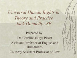 Universal Human Rights in Theory and Practice Jack Donnelly