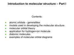 Introduction to molecular structure – Part I