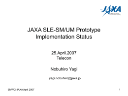 JAXA SLE-SM Prototype Development and Test Schedule