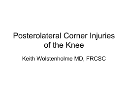 Posterolateral Corner Injuries of the Knee