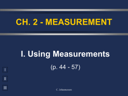 I. Using Measurements