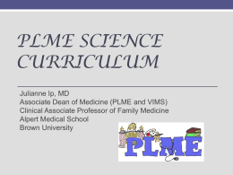PLME Science-Humanities Curriculum