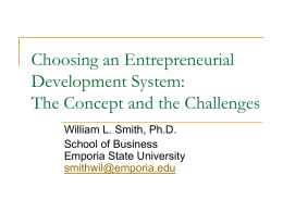 Choosing an Entrepreneurial Development System: The