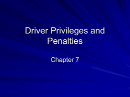Driver Privileges and Penalties