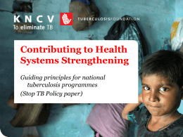 Contributing to Health Systems Strengthening