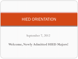 HIED ORIENTATION - Kennesaw State University
