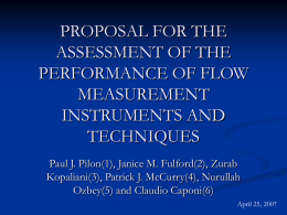 "Proposal for the assessment of the performance of flow
