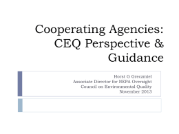 An Introduction to Cooperating Agency Status