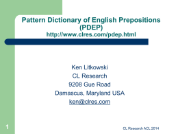 The Preposition Project http://www.clres.com/prepositions.html