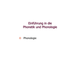 Phonetik und Phonologie - Fachbereich 10: Sprach