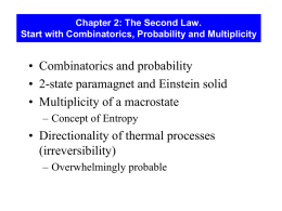 Lecture 4. Macrostates and Microstates (Ch. 2 )
