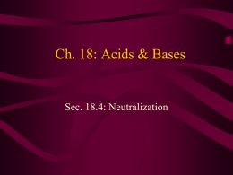 Ch. 19: Acids & Bases - Midland Park School District