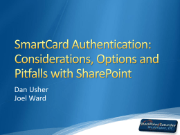 SmartCard Authentication: Considerations, Options and