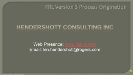HCI-ITIL Video - ITSM Processes