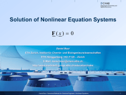 Solution of Nonlinear Equation Systems
