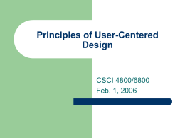 Methods for User-Centered Design