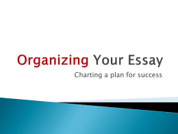 Organizing Your Essay