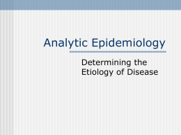 Analytic Epidemiology - University of Nevada, Las Vegas