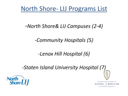 North Shore- LIJ Health System Programs List