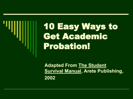 10 Easy Ways to Get Academic Probation!