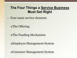 The Four Things a Service Business Must Get Right