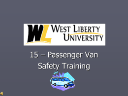 15 - Passenger Van Training