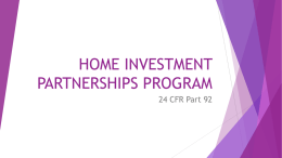 HOME INVESTMENT PARTNERSHIPS PROGRAM
