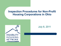 Inspection Procedures for Non-Profit Housing Corporations