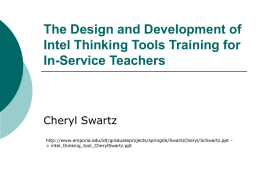 The Design and Development of Intel Thinking Tools