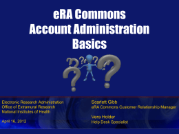 Commons Account Administration Basics