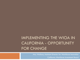 Implementing the WIOA in California