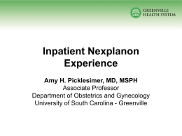 Inpatient Nexplanon Experience
