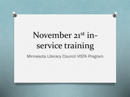 November 21st in-service training