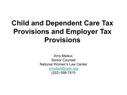 Child and Dependent Care Tax Provisions and Business Tax