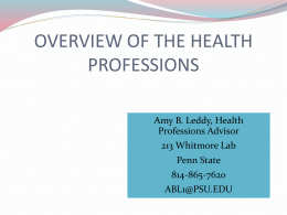 Amy Leddy's Pre-Med and Health Professions Advice