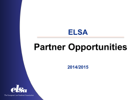 Partner Opportunities 2014/2015