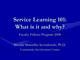 Service Learning 101: Models and Best Practices