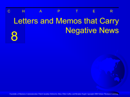 Letters and Memos that Carry Negative News