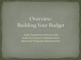 Overview: Building Your Budget
